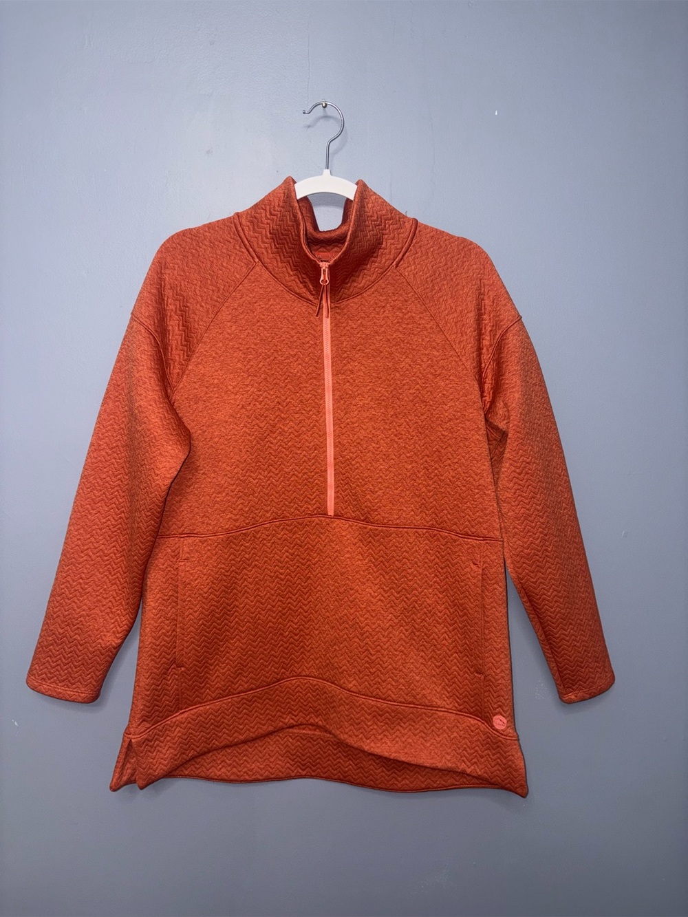 L.L. Bean | Orange Quarter Zip Up Sweatshirt | Size Large